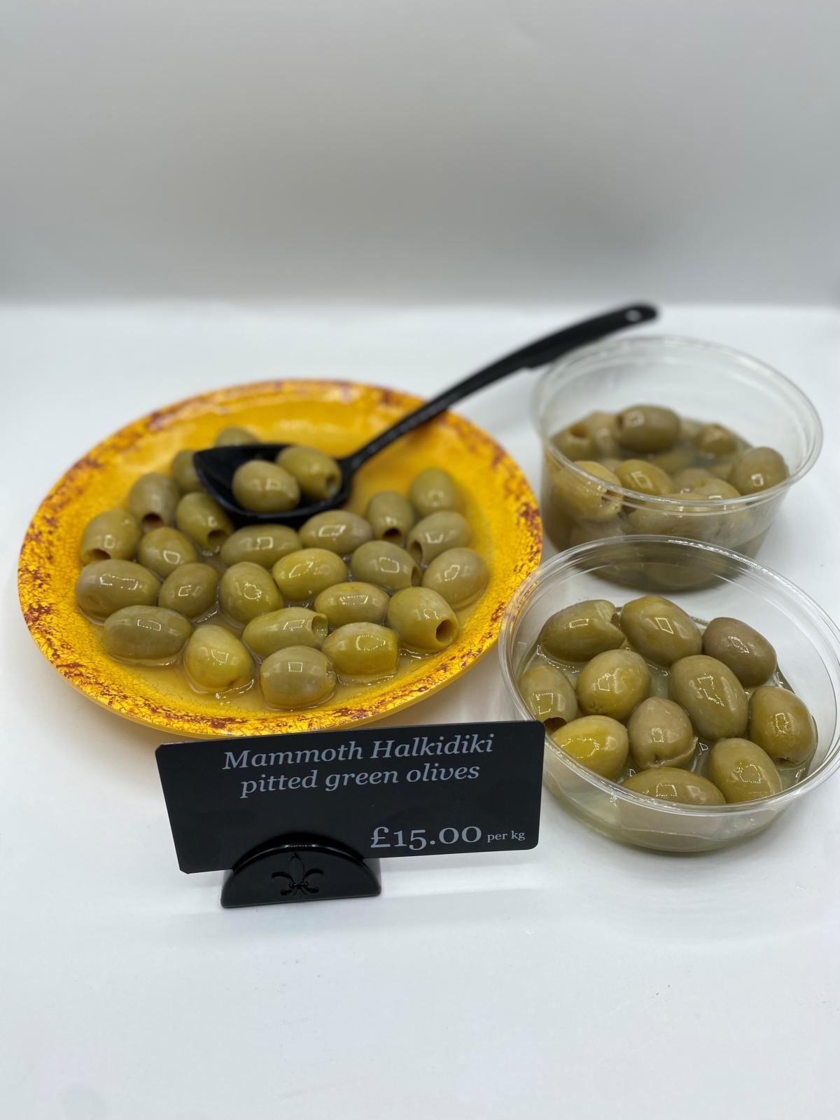 Mammoth Halkidiki Pitted Green Olives Millins of Tiptree